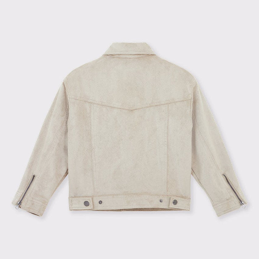Faux Suede Trucker Jacket