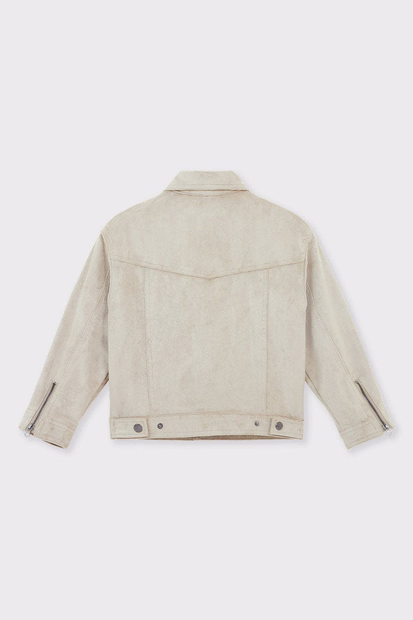 Faux Suede Trucker Jacket