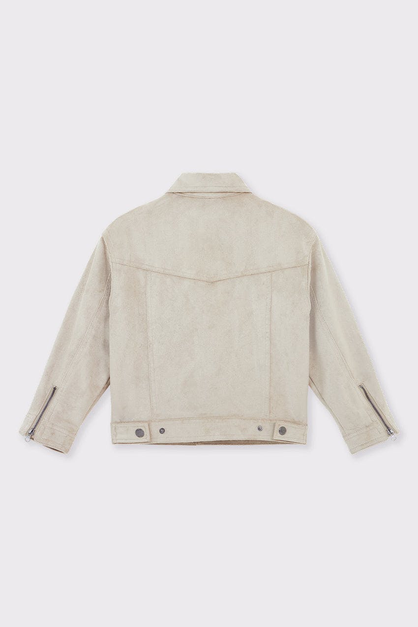 Faux Suede Trucker Jacket