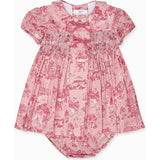 Nicky Hilton x La Coqueta Pink Toile de Jouy Theodora Baby Girl Hand-Smocked Set