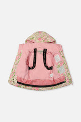 Two Piece Play Snowsuit Pink Minit Flower Print With Pink Pants