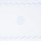 Embroidered Crib Sheet - Sky