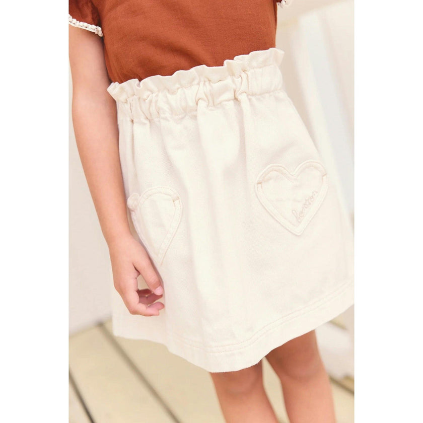 BONTON Heart-Pocket Douchka Skirt - Marshmallow