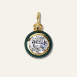 Green Enamel Bezel Charm