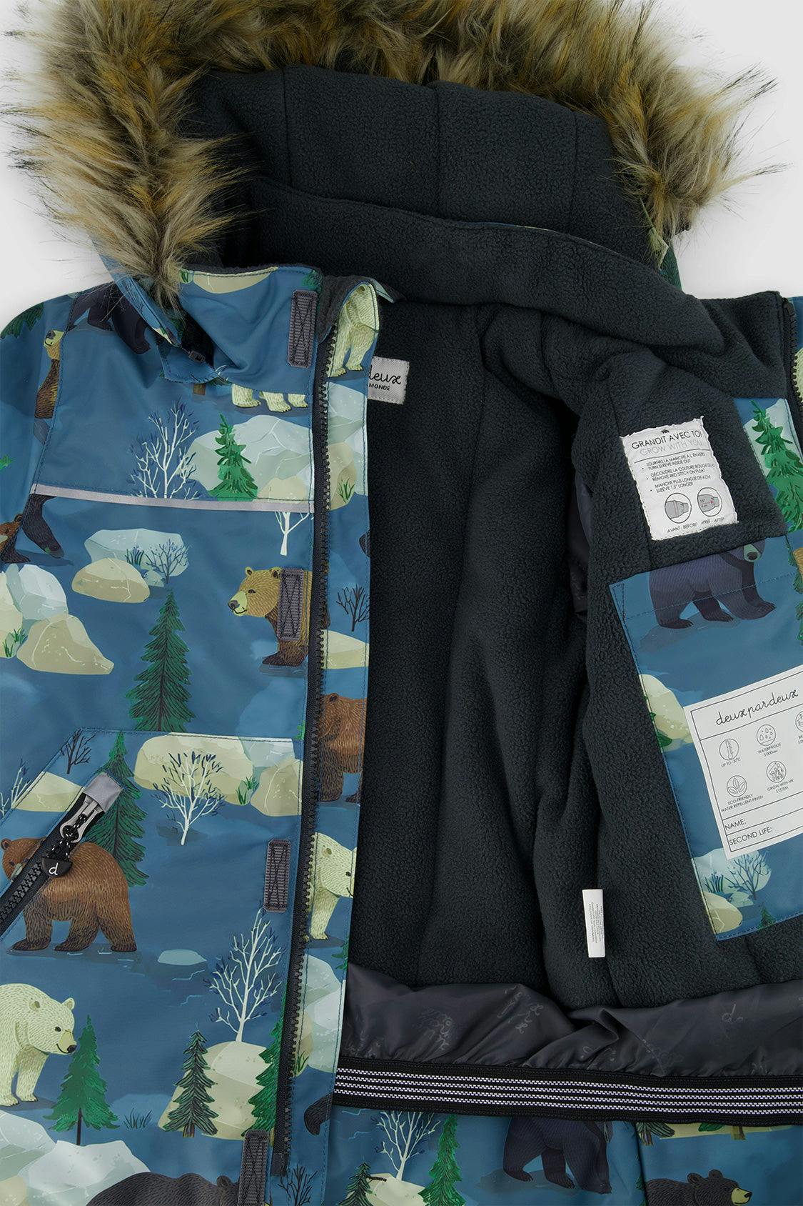Two Piece Discover Snowsuit Blue Bear Print