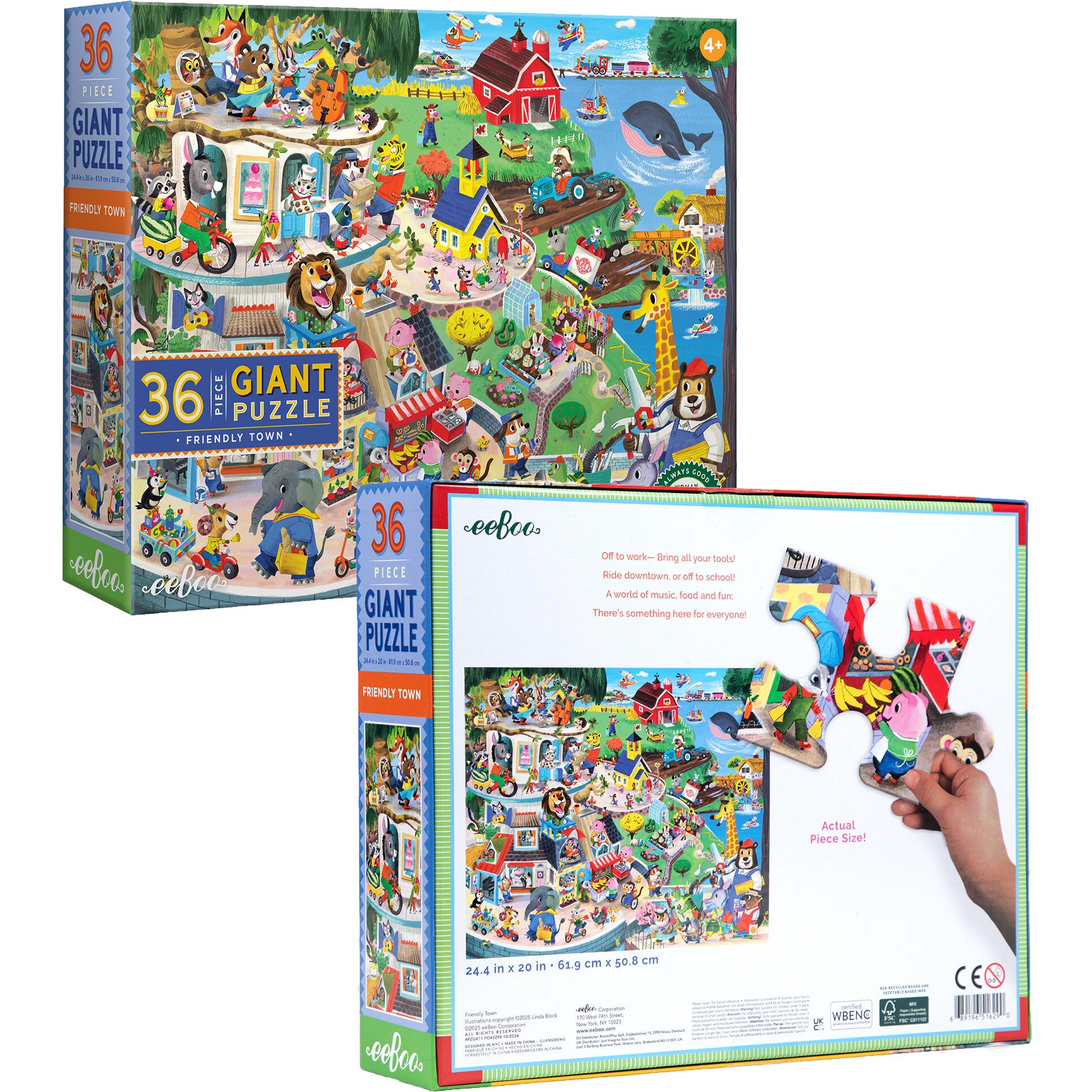 Giant Puzzle: Friendly Town - 36 Piece