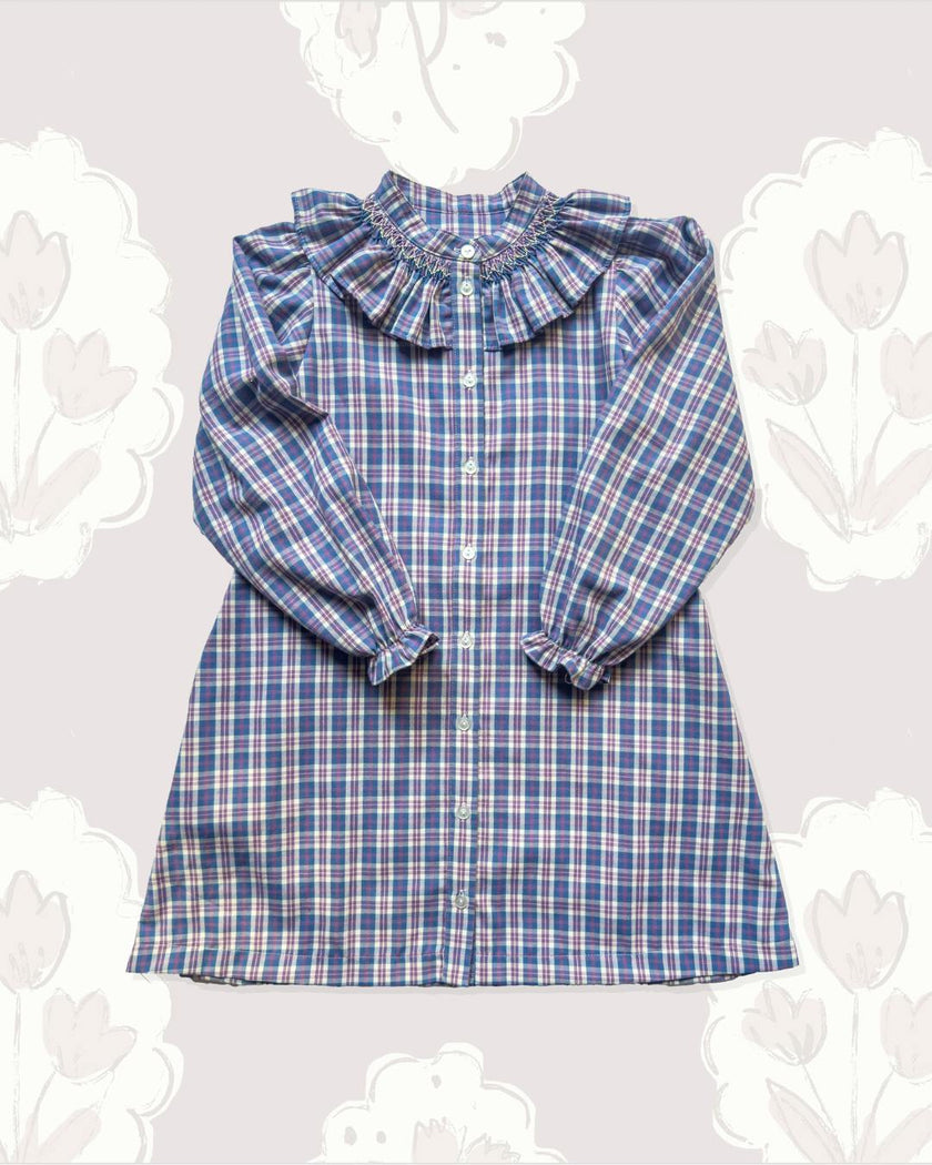 Molly Anne Dress in Blue & Purple Plaid
