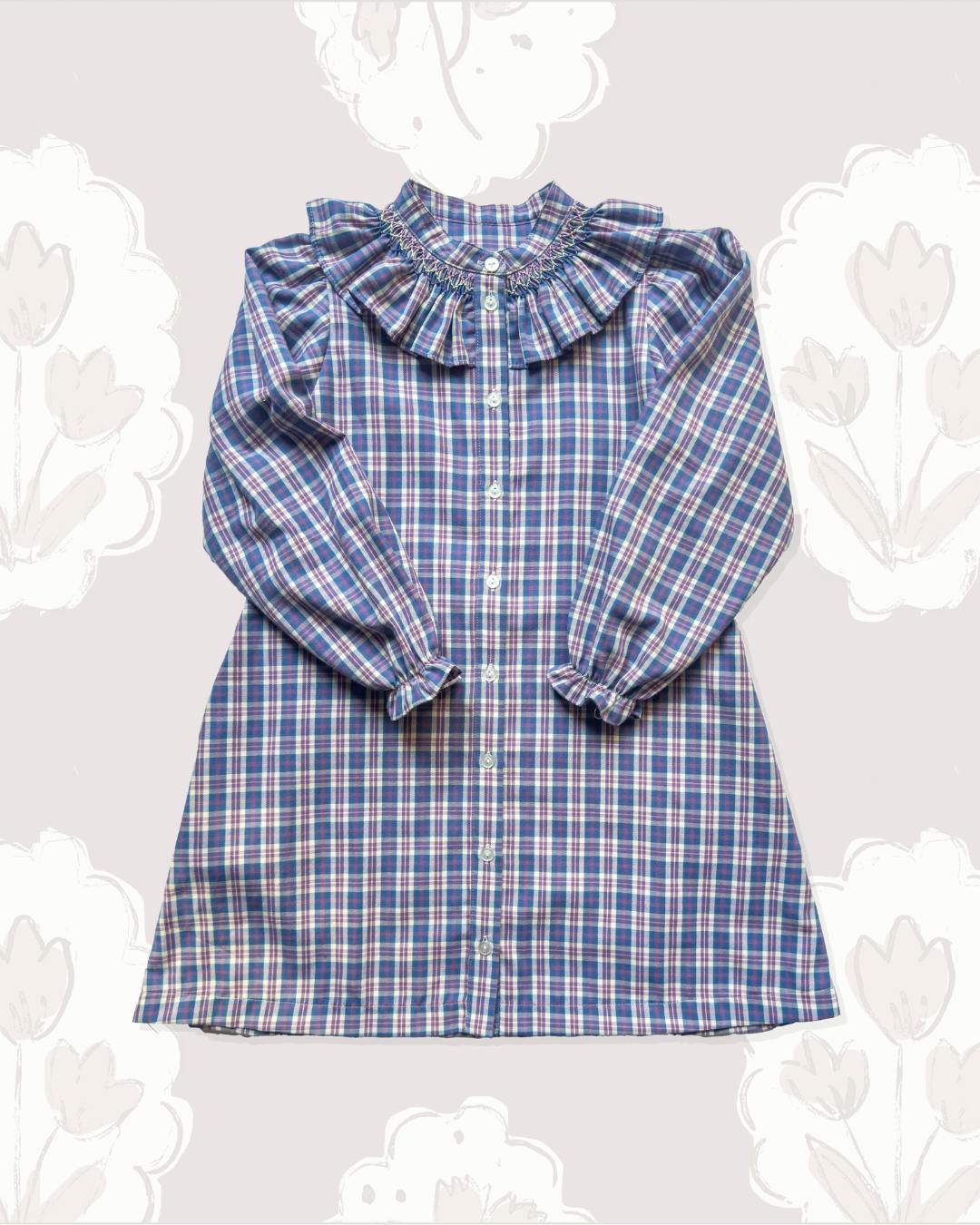 Molly Anne Dress in Blue & Purple Plaid