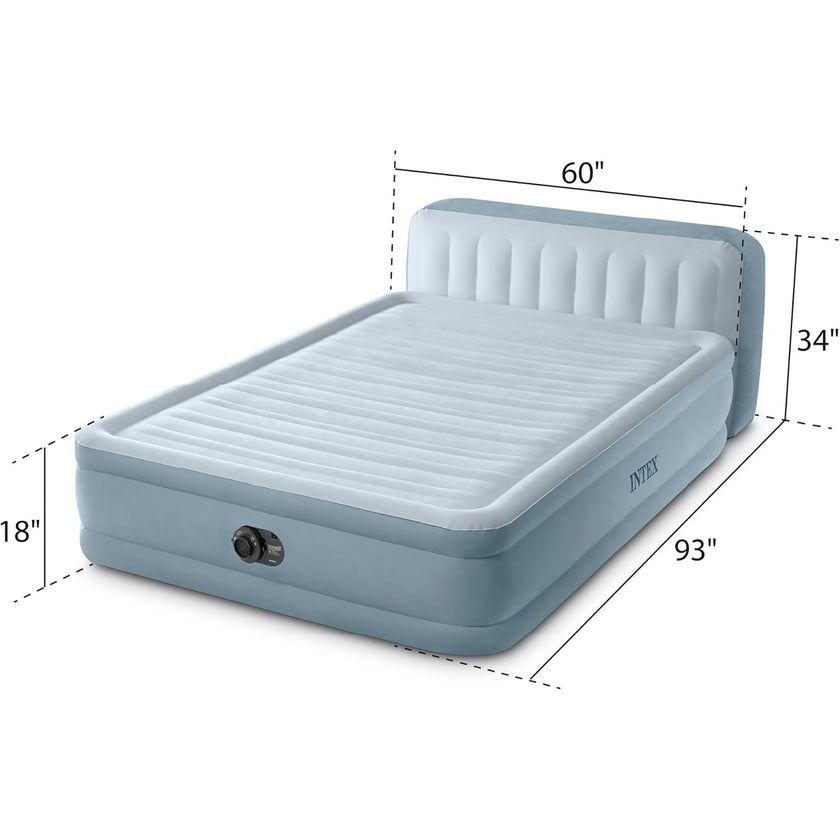 Dura-Beam: Deluxe Ultra Plush Headboard: Queen - Airbed - Blue