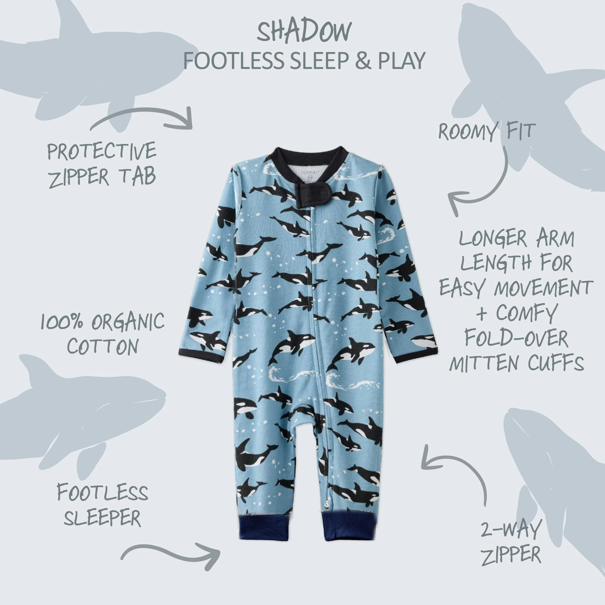 SHADOW Sleep & Play Baby Pajamas for Boys & Girls