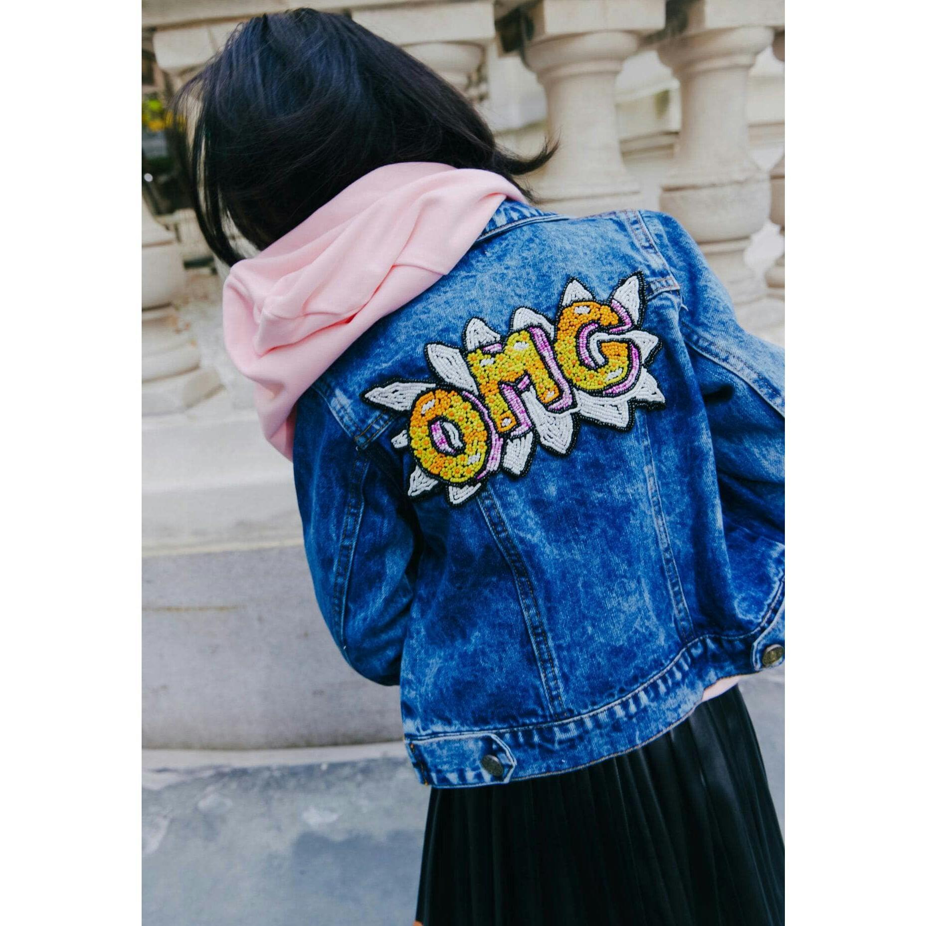 Women's OMG Beaded Denim