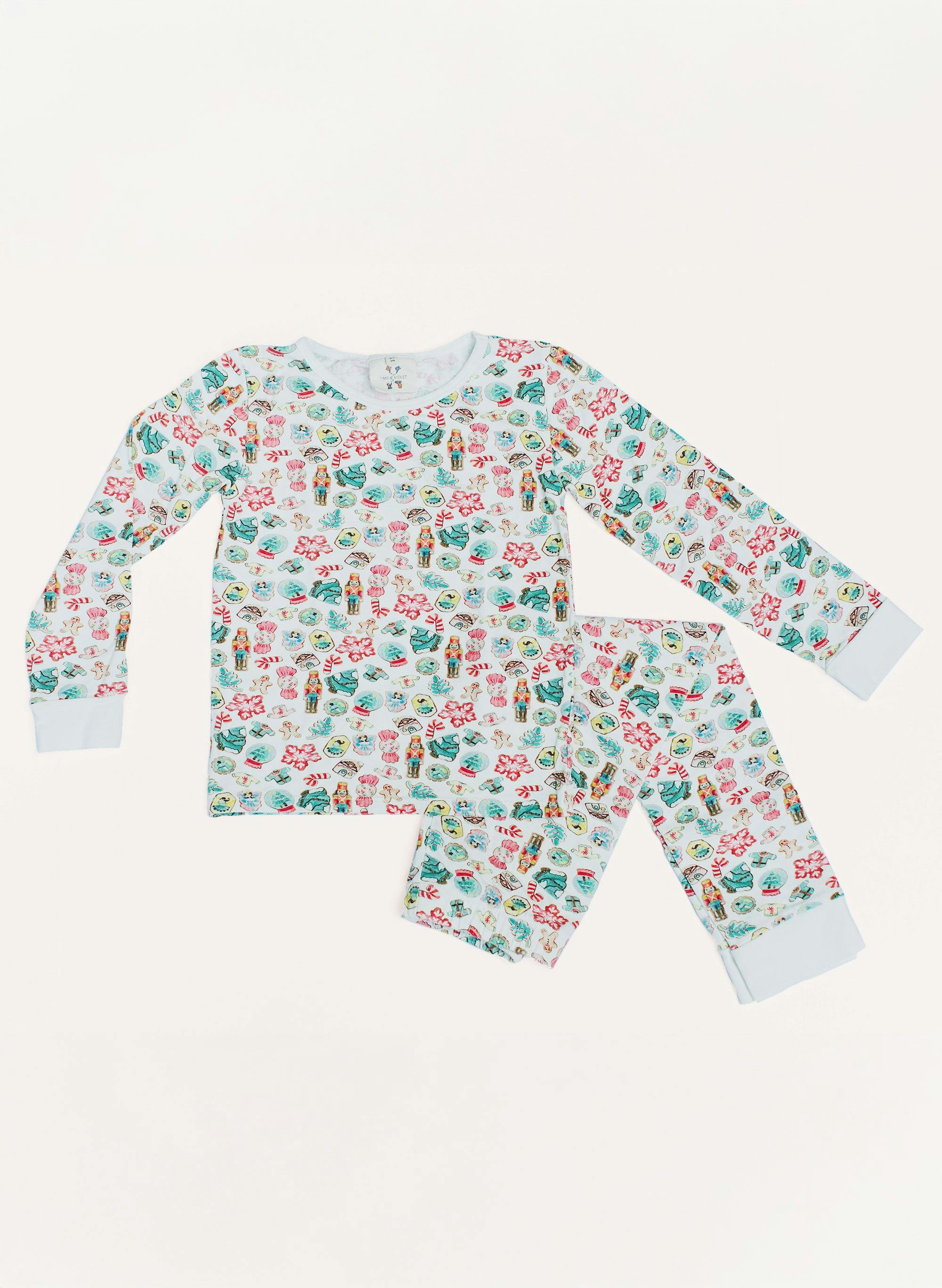 Children's Two Piece Organic  Pajamas - Santa's Cookies