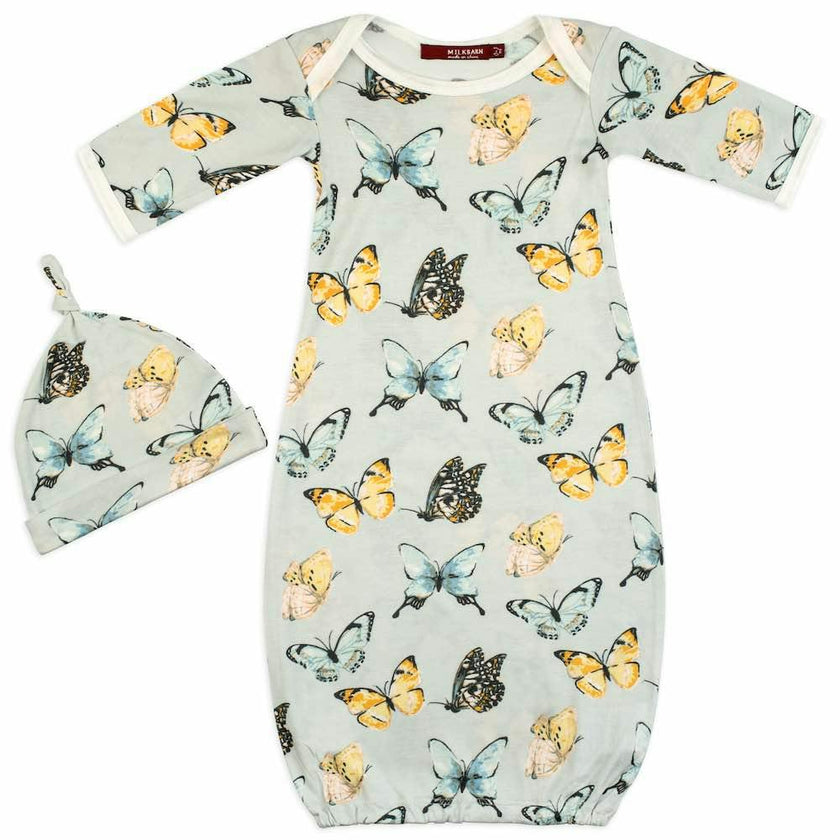 Bamboo Newborn Gown & Hat Set