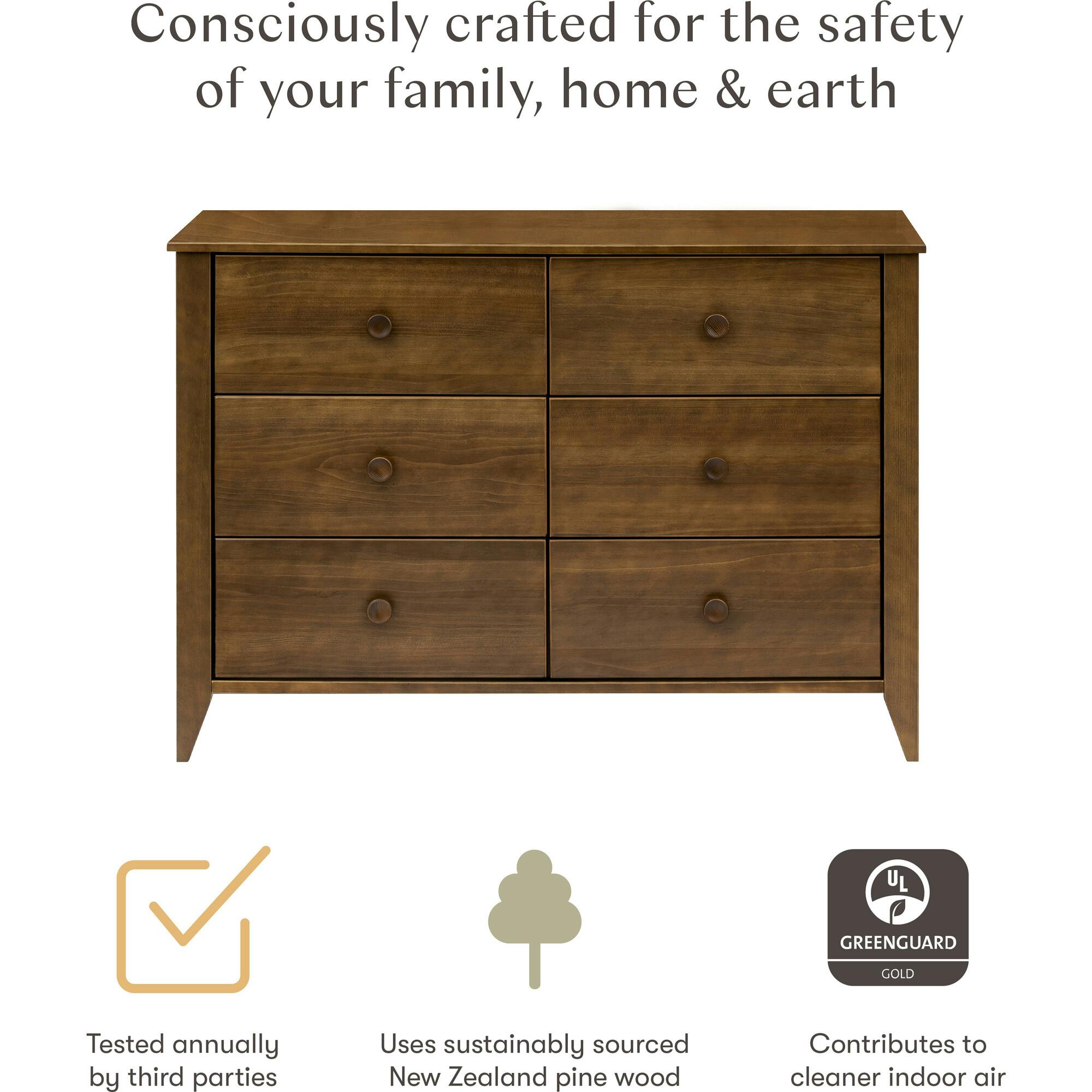 Sprout 6-Drawer Double Dresser in Natural Walnut