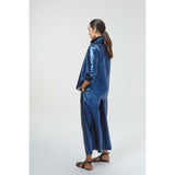 Culotte Metallic Linen Pants - Gold