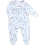 Blue Bears Trellace Smocked Footie