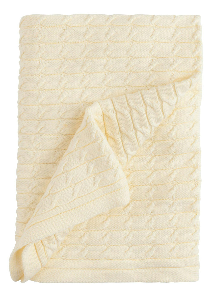Cable Knit Blanket - Yellow