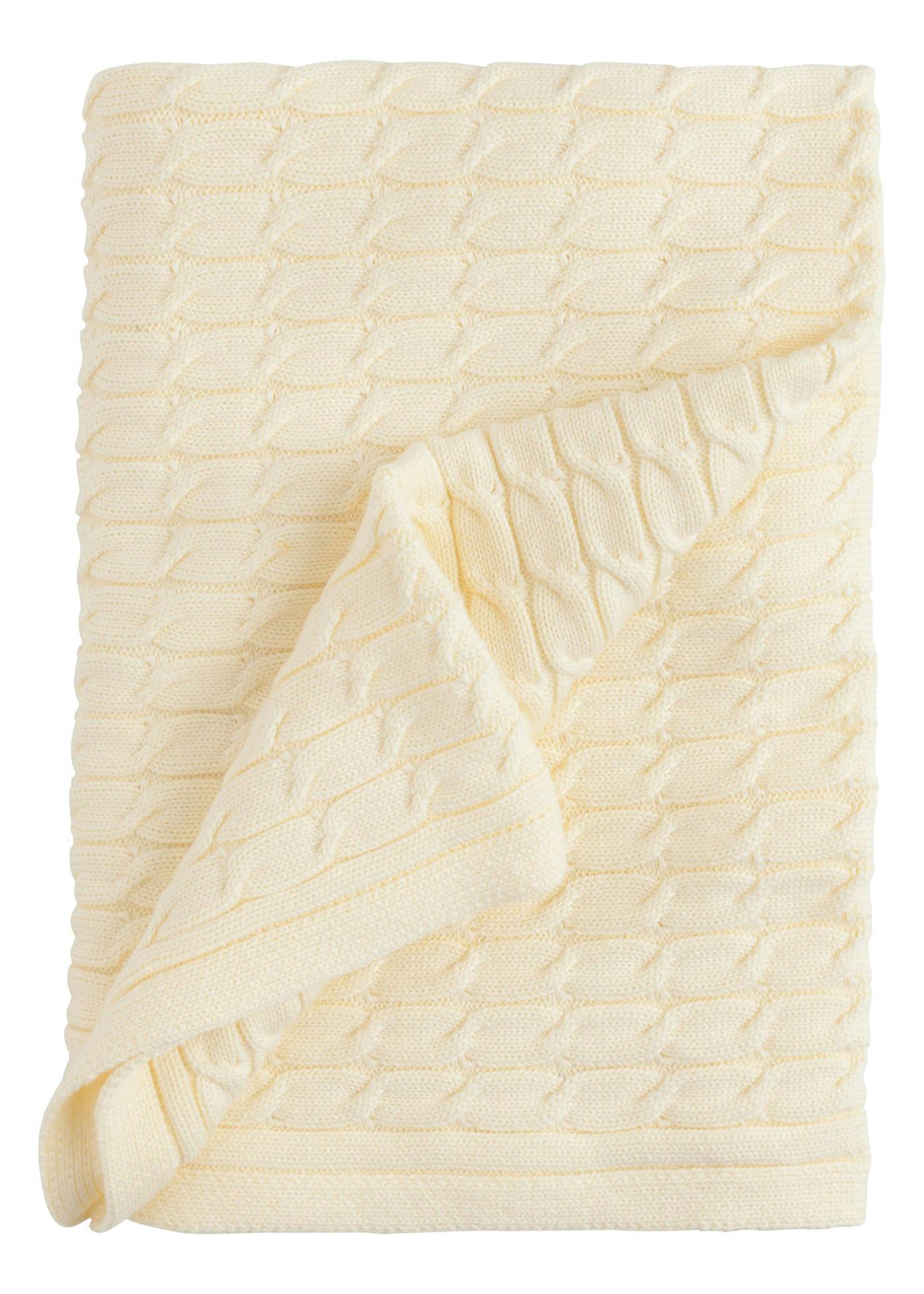 Cable Knit Blanket - Yellow