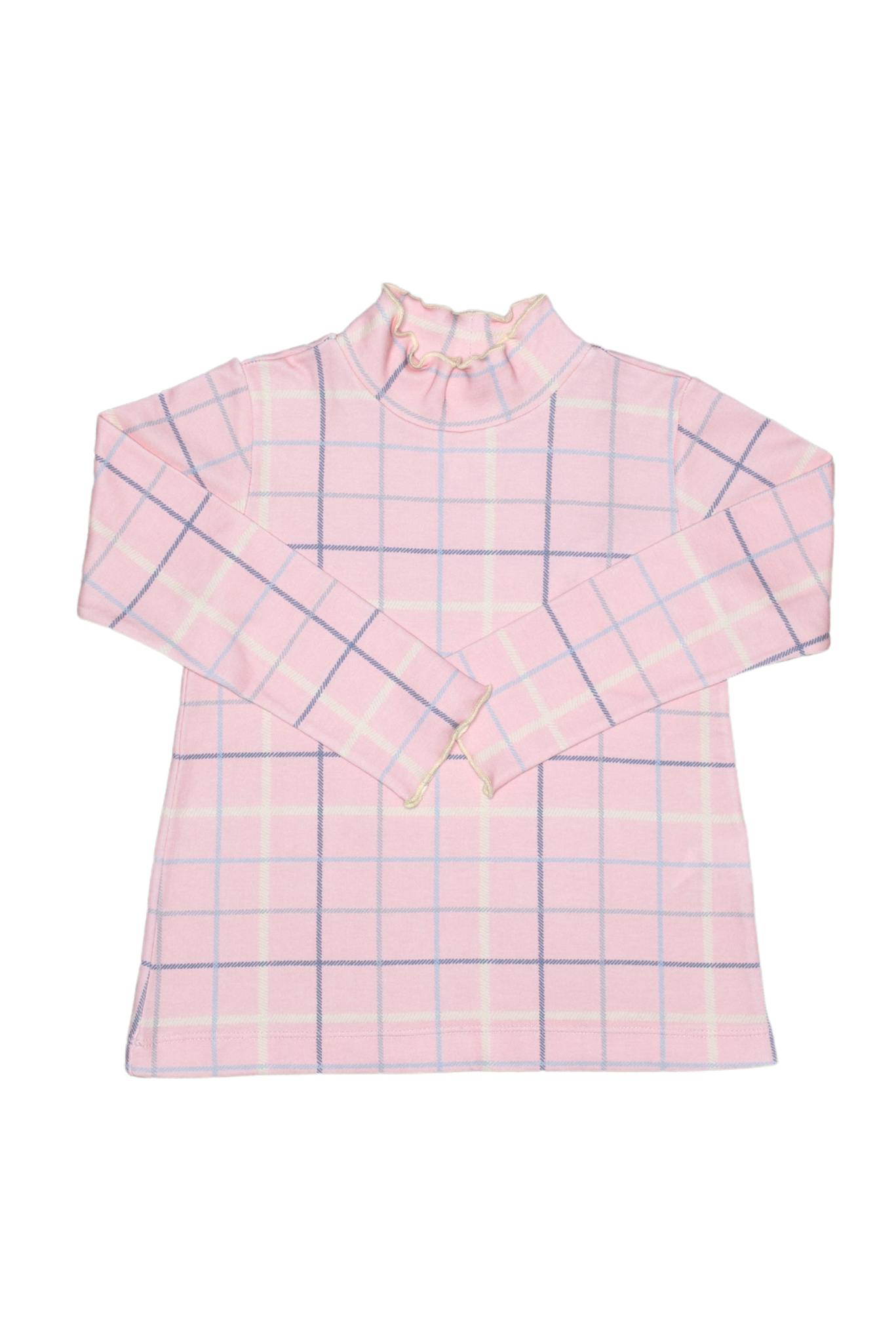 Evelyn Turtleneck in Samantha Tartan Bubblegum