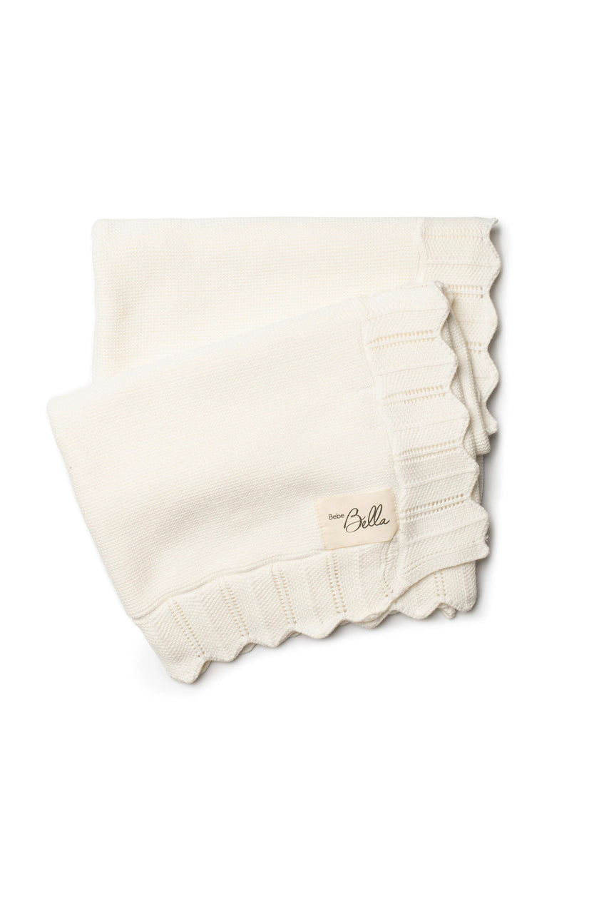 Knit Pointelle-Edge Viscose-Blend Blanket