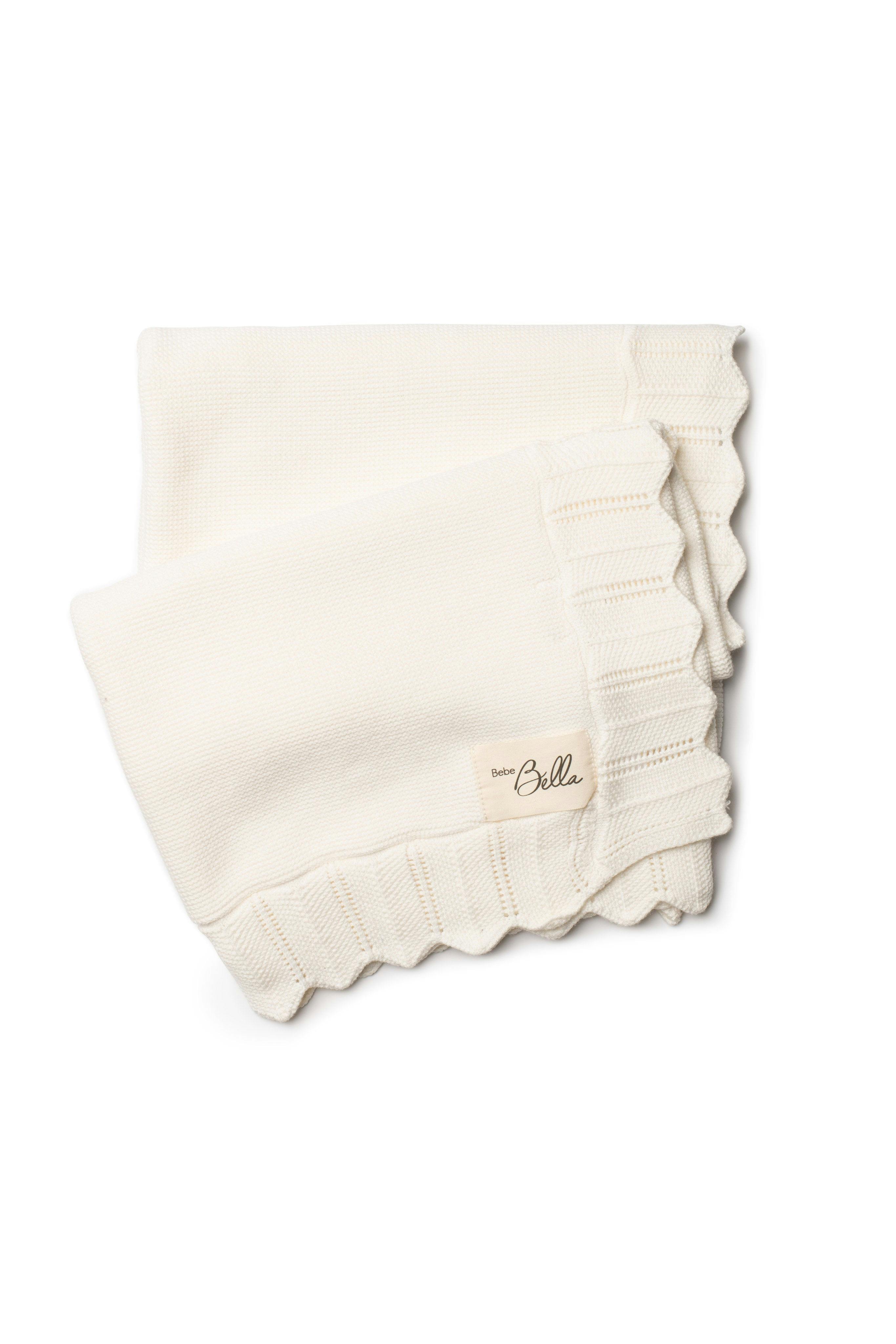 Knit Pointelle-Edge Viscose-Blend Blanket