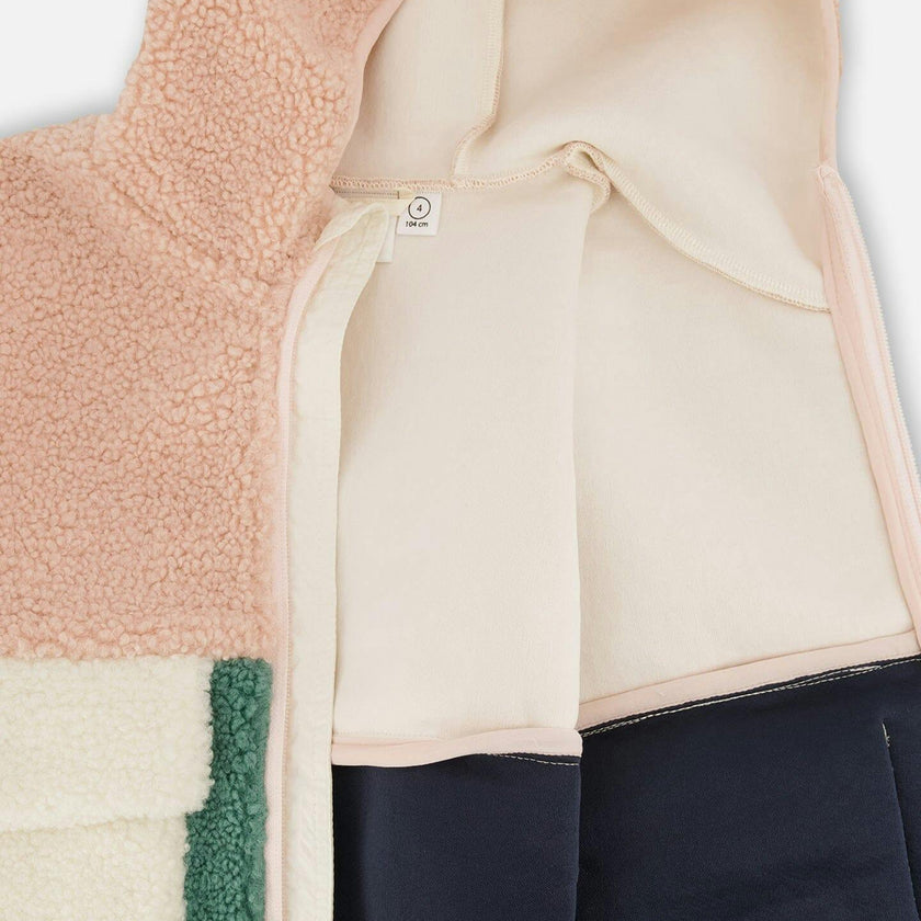 Sherpa Jacket Light Pink Colorblock