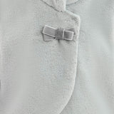 Gray Plush Asymmetrical Coat