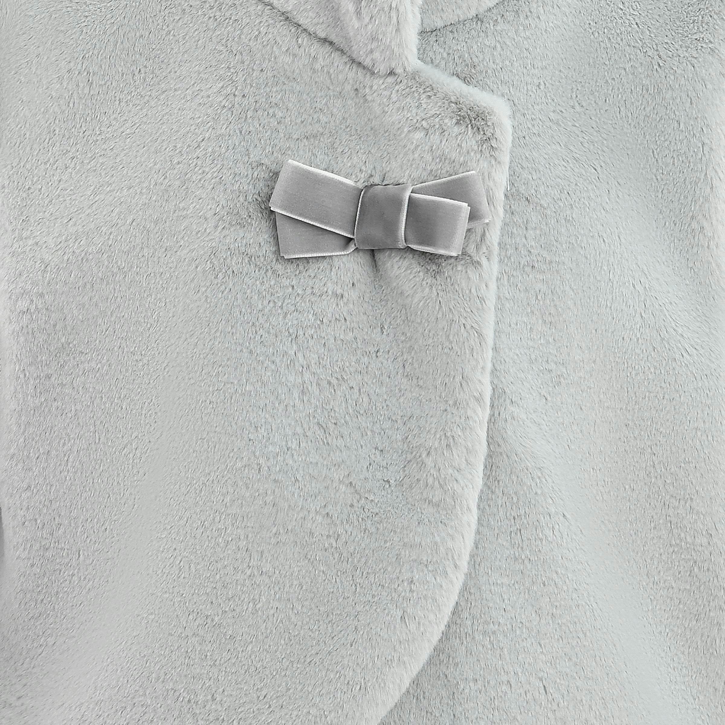 Gray Plush Asymmetrical Coat