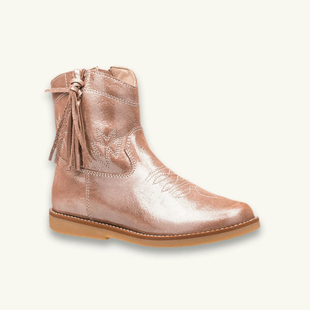 Hannah Suede Boot | Metallic Blush