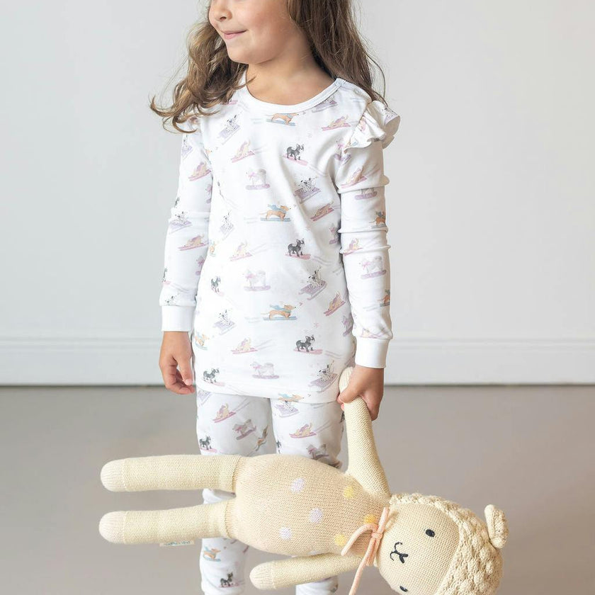 Ski Pups Girl Pima Long Pajama Set