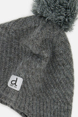 Winter Peruvian Knit Hat with Pompom Cool Dark Grey