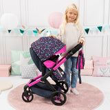 Bayer Design Dolls: Pram Xeo - Shapes Navy & Pink