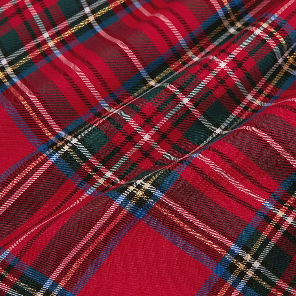 Red Tartan Plaid French Terry Quarter Zip Sweatshirt