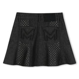 Black Studded Denim Skirt