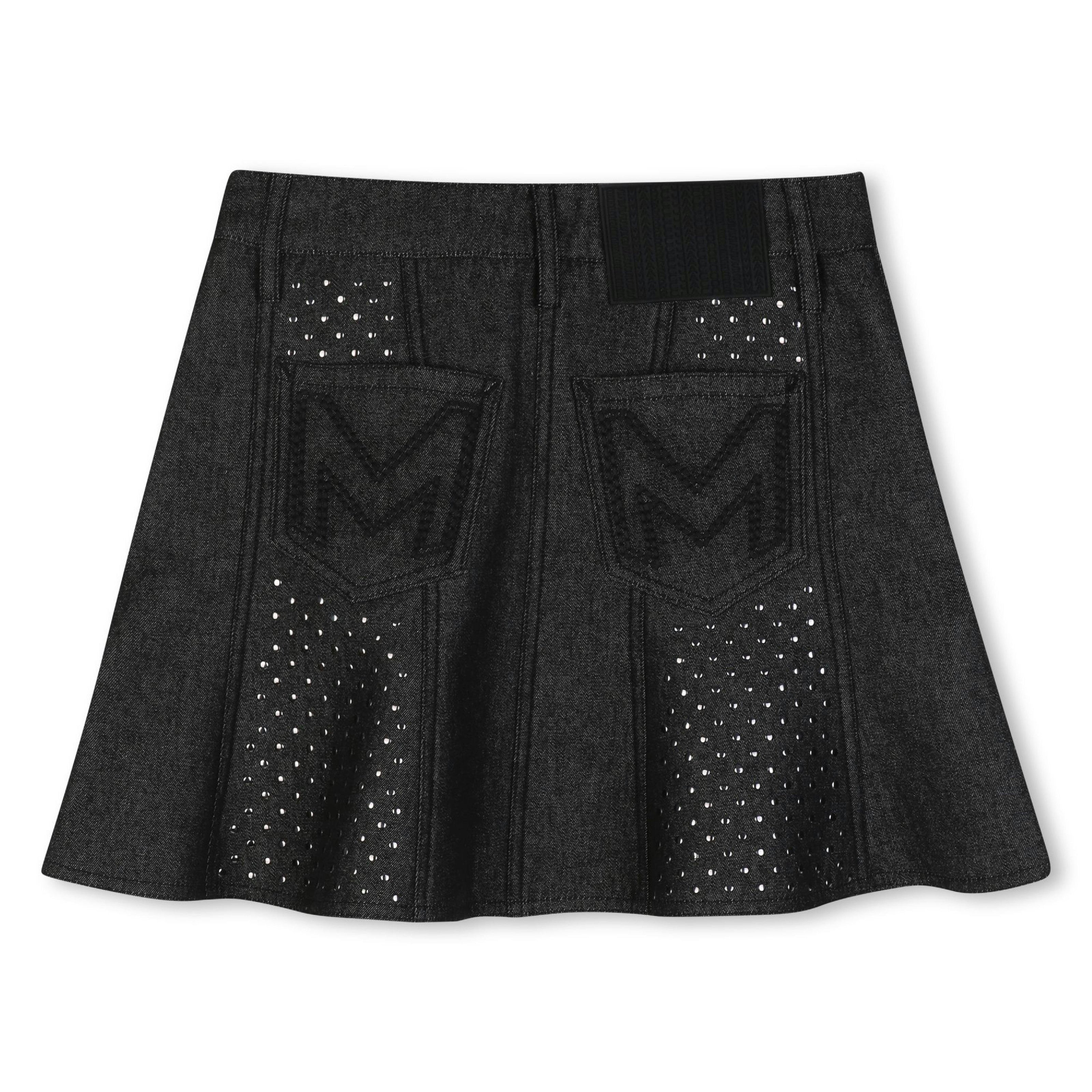 Black Studded Denim Skirt