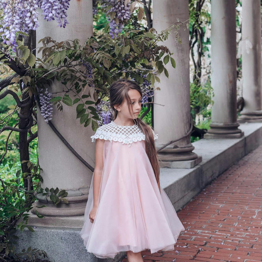 Rosa Pink Tulle Flower Dress