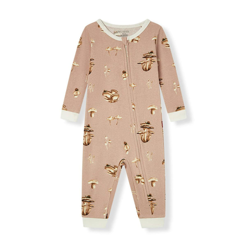 Mushroom Organic Cotton Zipper Pajama