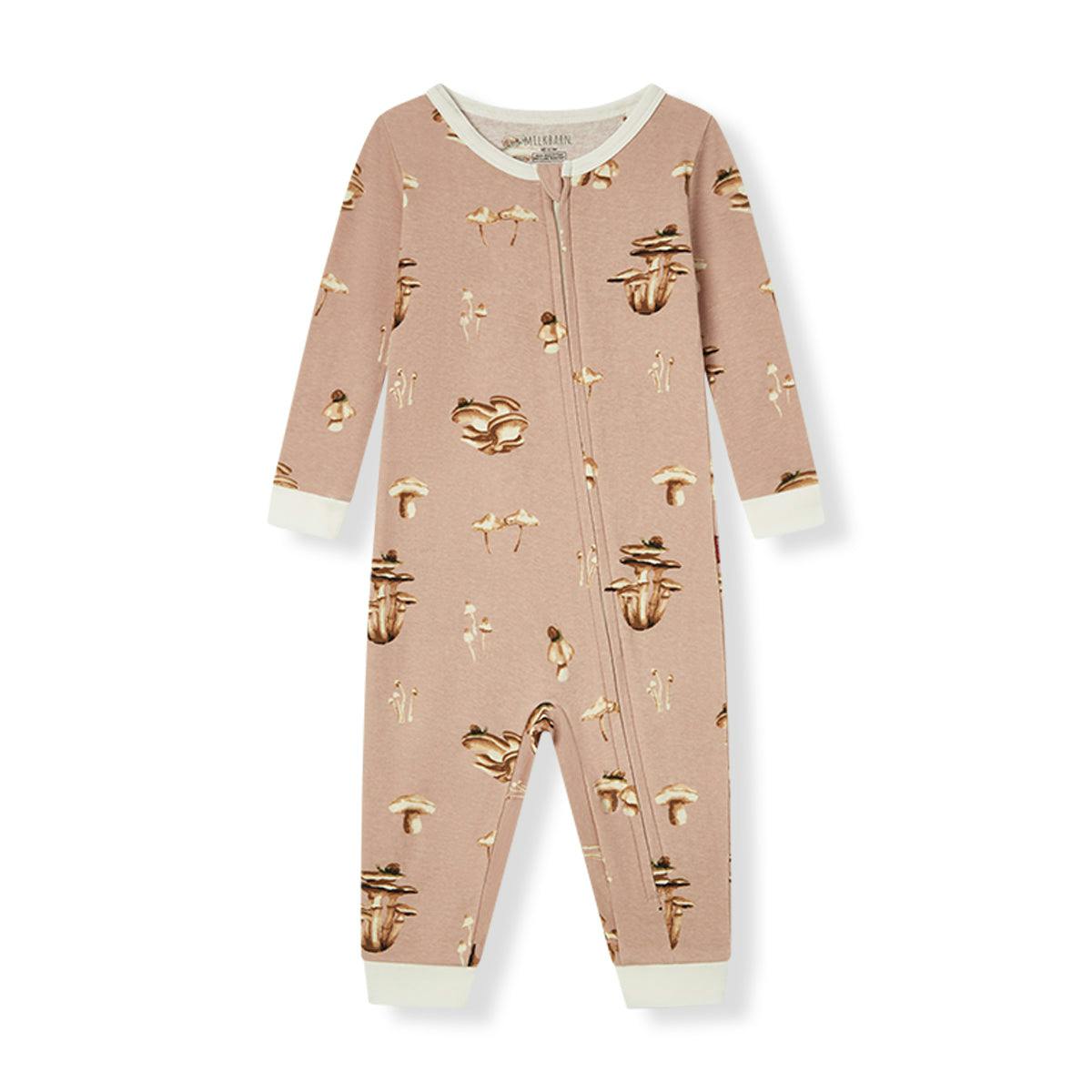 Mushroom Organic Cotton Zipper Pajama
