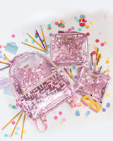 Packed Party Confetti-Filled Metallic Pink Backpack
