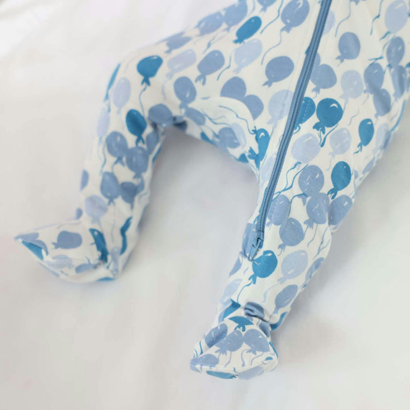Baby's Print Zipper Footed Onesie