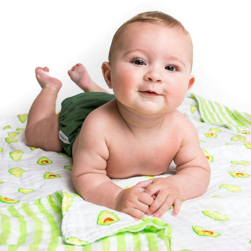 Organic Muslin Four-Layer Reversible Snug Blanket