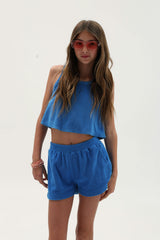 Terry Cloth Racerback Flutter Tank