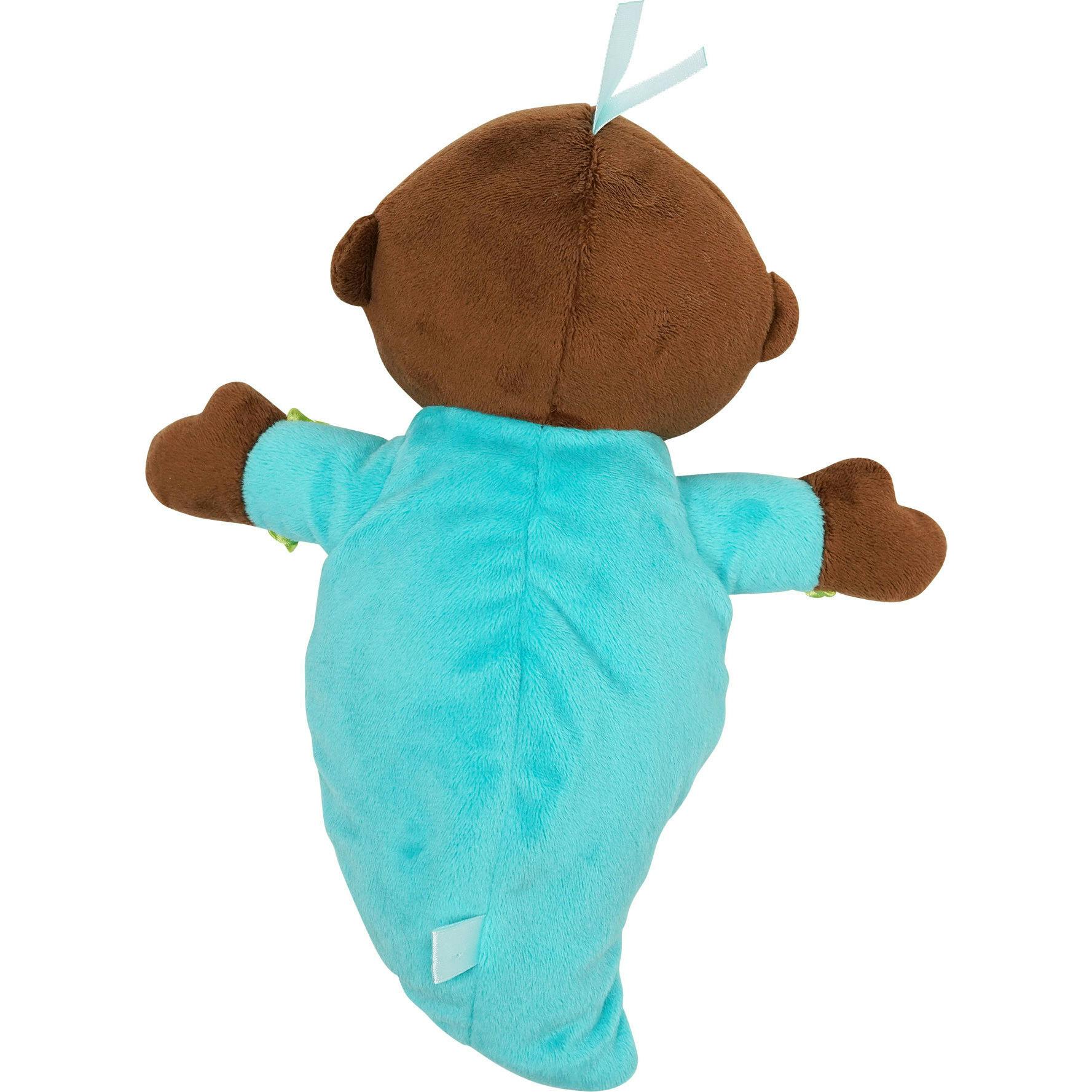 Snuggle Pod Sweet Pea Brown First Baby Doll with Cozy Sleep Sack
