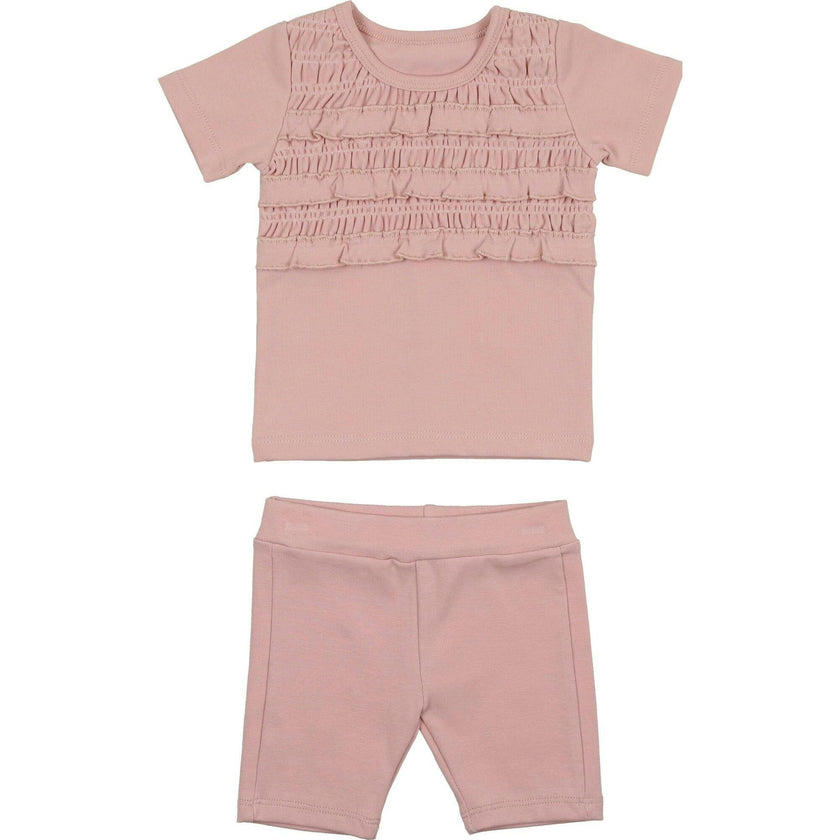 Ruffle Ruched Top & Short Set