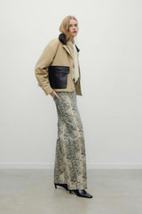 TNS Denim Woman Barrel Trouser Snake Print