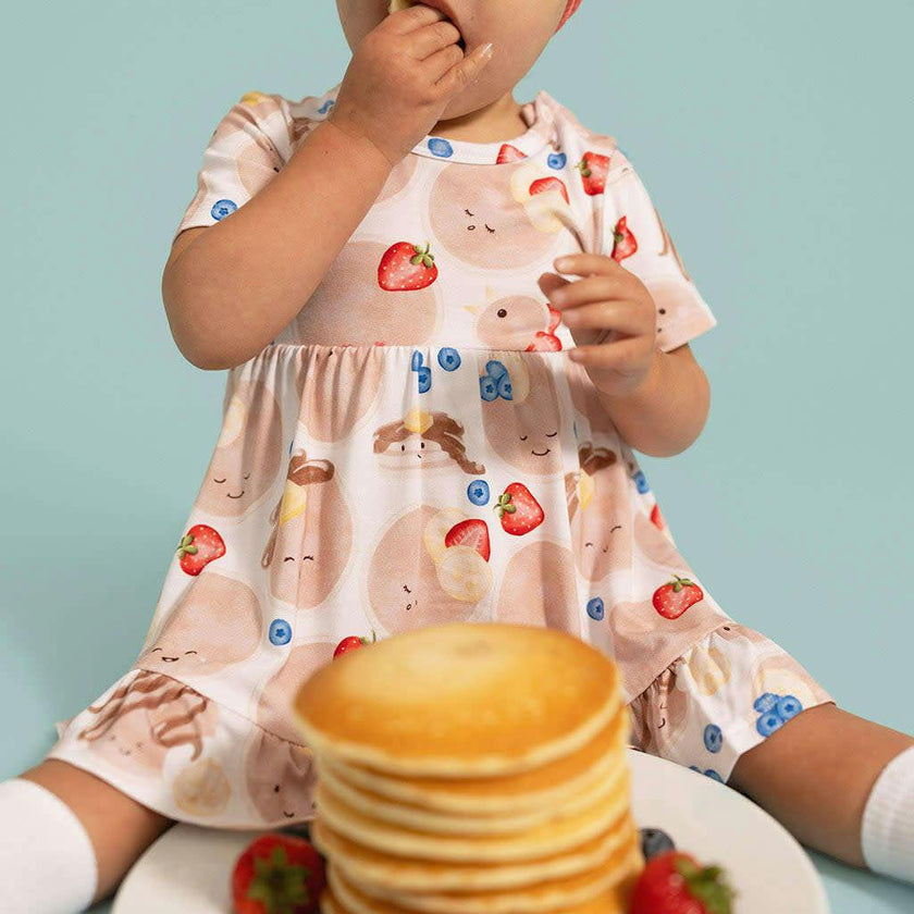 Pancakes Ruffled Twirl Bodysuit Dress