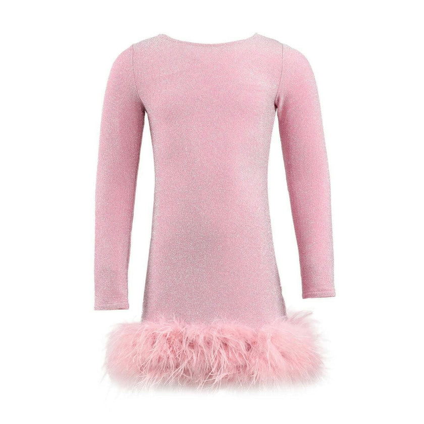 Pink Shimmer Feather Dress