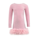 Pink Shimmer Feather Dress