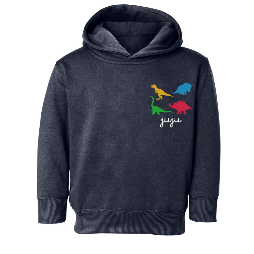 Little Kid Pullover Hoodie, Dino Cluster - Personalized