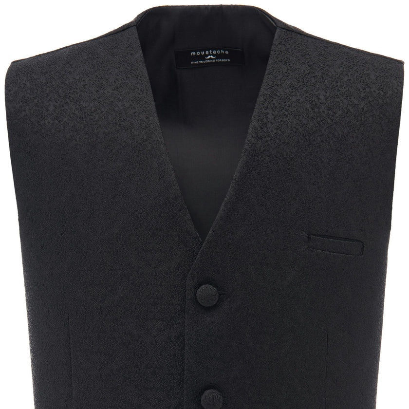 Black Print Vest & Bowtie